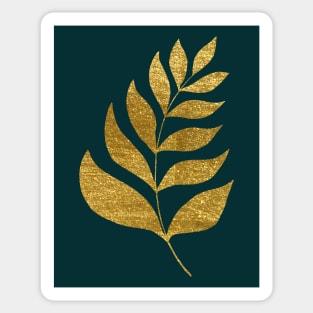 Simple branch - green and gold Sticker